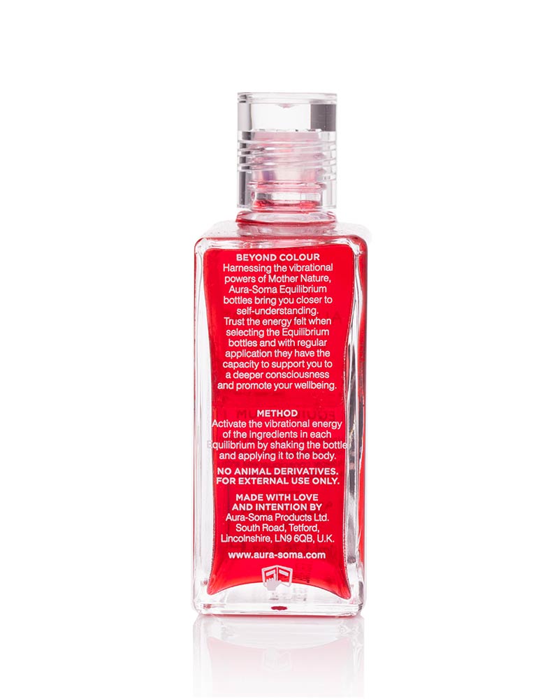 Aura-Soma_Equilibriumflasche_B06_Textansicht Aura-Soma Equilibrium Flasche B006 Energieflasche: Rot über Rot. Eine zweischichtige Glasflasche mit klarem Deckel. Beschereibungstext