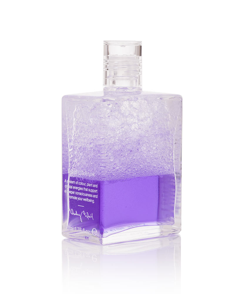 Aura-Soma Equilibrium Flasche B15 Name der Flasche: Heilung im neuen Zeitalters: Klar über Violett. Eine zweischichtige Glasflasche mit klarem Deckel.