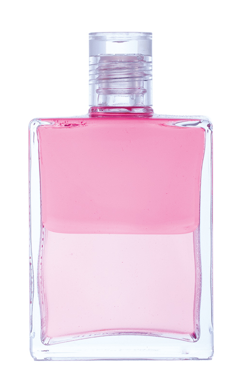 Aura-Soma Equilibrium Flasche B23 Name der Flasche: Liebe und Licht: Rosenrosa über Rosa: Eine zweischichtige Glasflasche mit klarem Deckel.