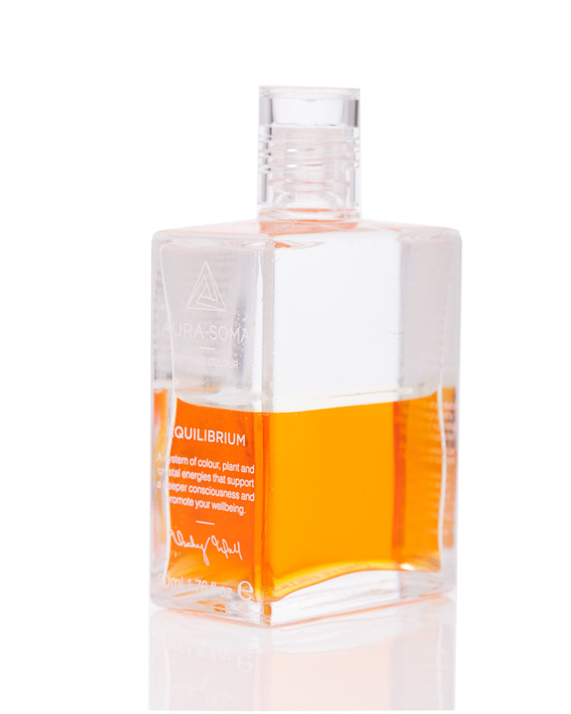 Aura-Soma Equilibrium Flasche B14 Name der Flasche: Weisheit des neuen Zeitalters: Klar über Gold. Eine zweischichtige Glasflasche mit klarem Deckel.