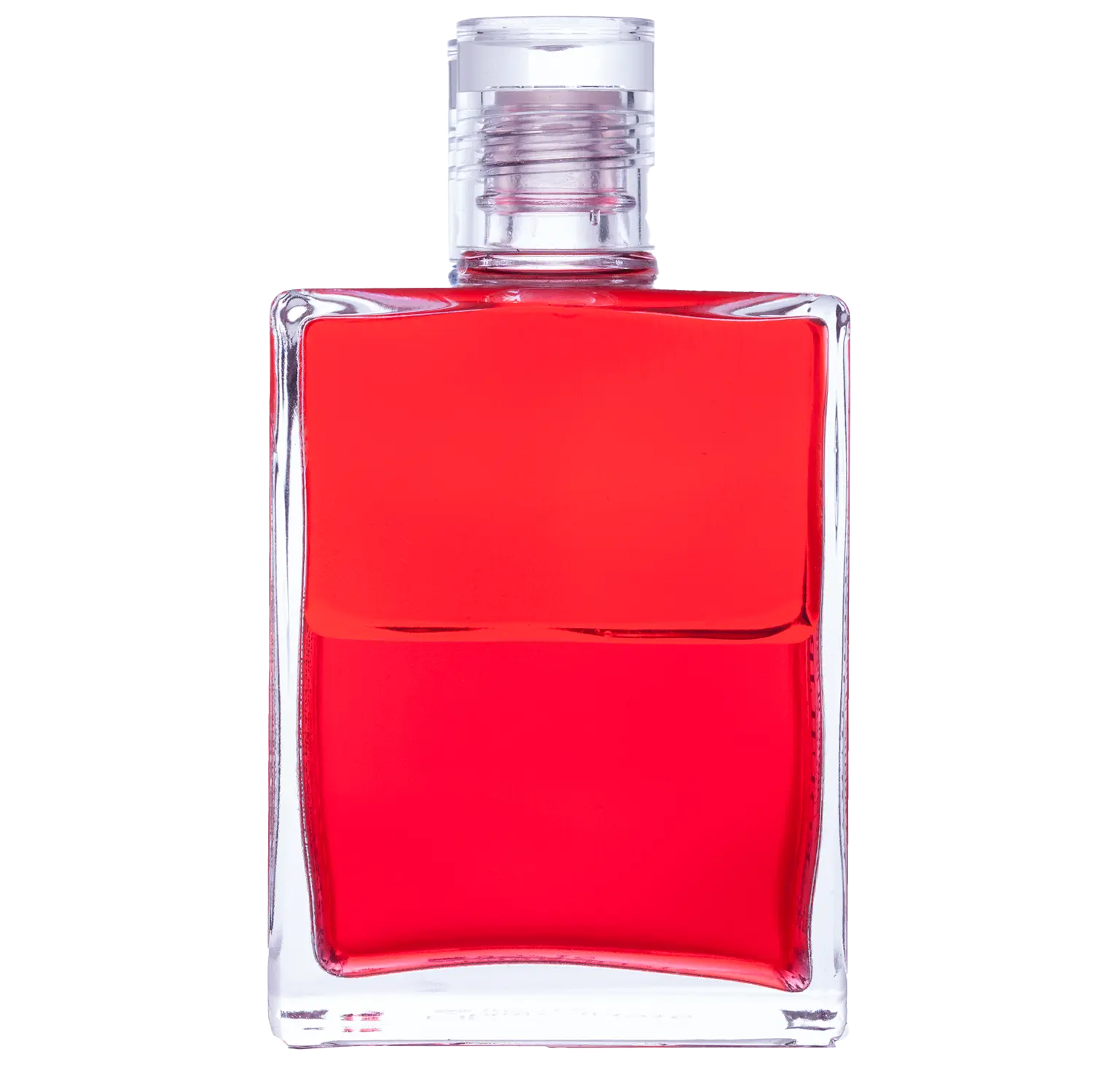 Aura-Soma Equilibrium Flasche B006 Energieflasche: Rot über Rot. Eine zweischichtige Glasflasche mit klarem Deckel.