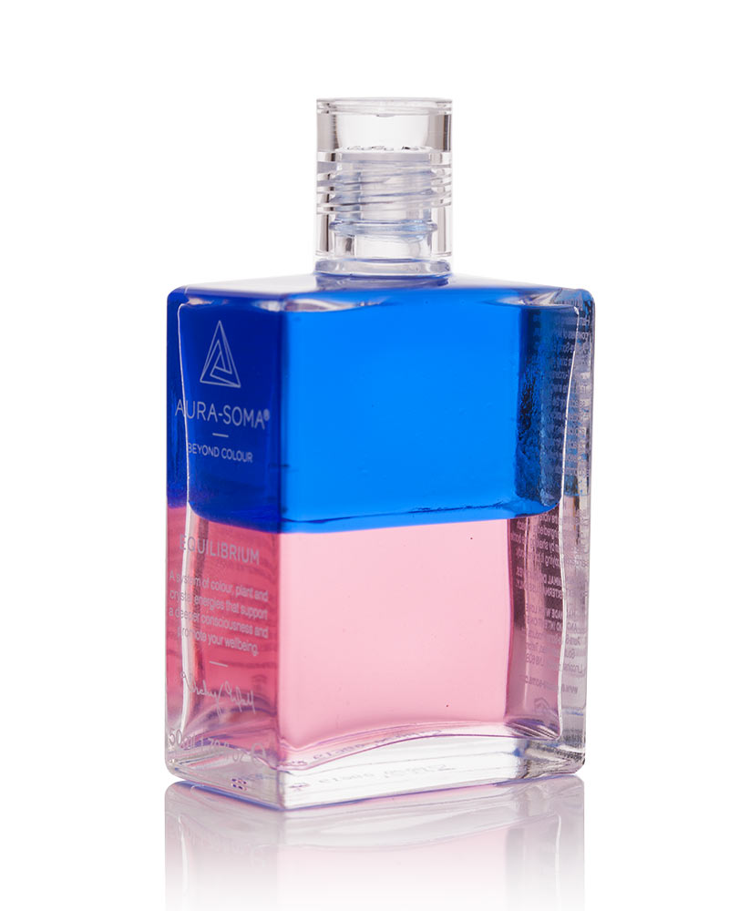 Aura-Soma Equilibrium B20 Sternenkind Aura-Soma Equilibrium Flasche B20 Name der Flasche: Sternenkind: Blau über Rosa: Eine zweischichtige Glasflasche mit klarem Deckel.