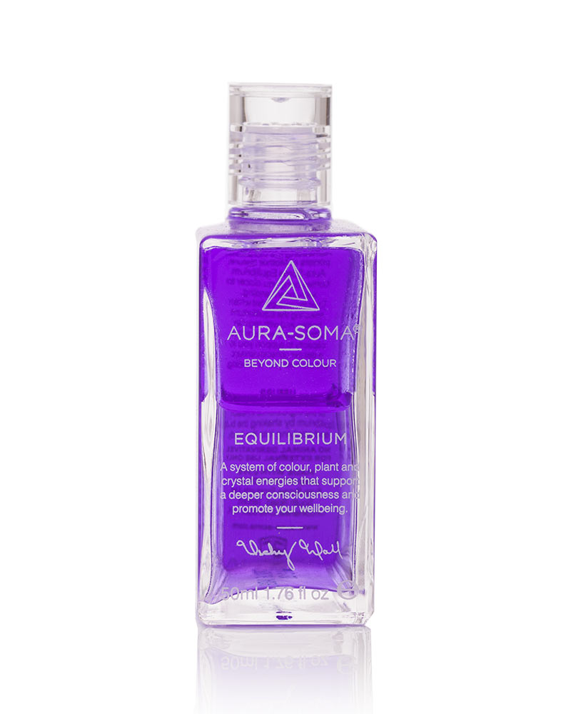 Aura-Soma Equilibrium Flasche B16 Name der Flasche: Das violette Gewand: Violett über Violett. Eine zweischichtige Glasflasche mit klarem Deckel.
