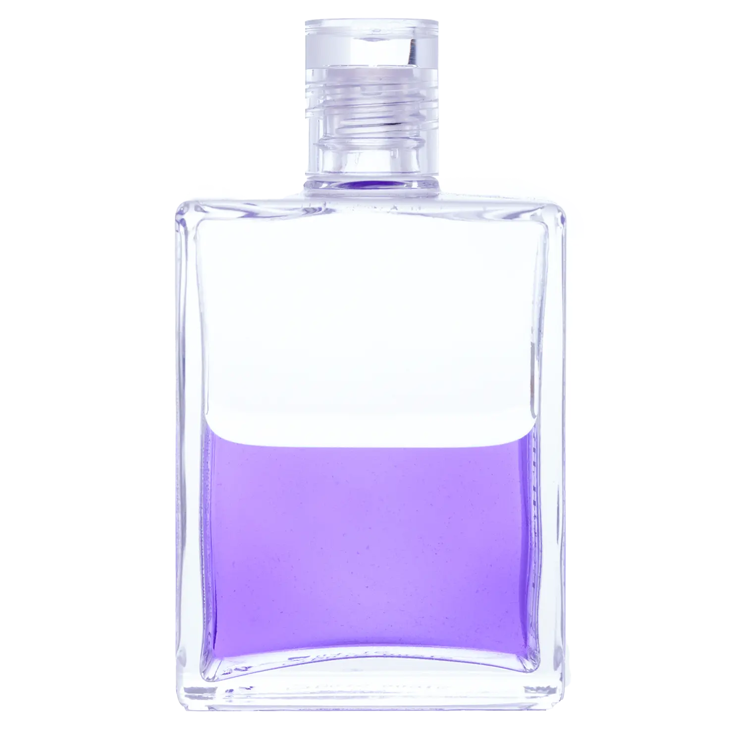 Aura-Soma Equilibrium Flasche B15 Name der Flasche: Heilung im neuen Zeitalters: Klar über Violett. Eine zweischichtige Glasflasche mit klarem Deckel.
