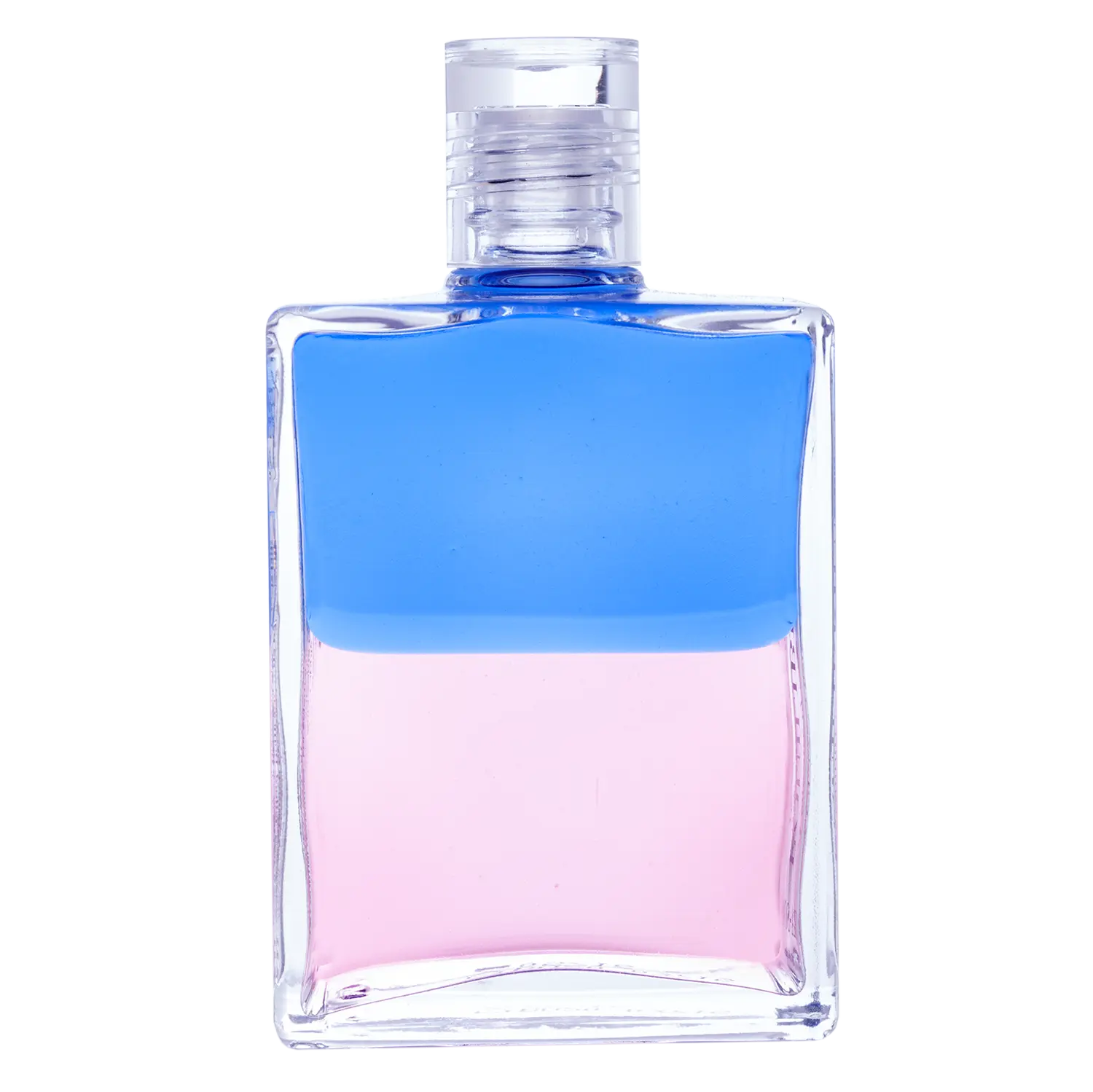 Aura-Soma Equilibrium Flasche B20 Name der Flasche: Sternenkind: Blau über Rosa: Eine zweischichtige Glasflasche mit klarem Deckel.