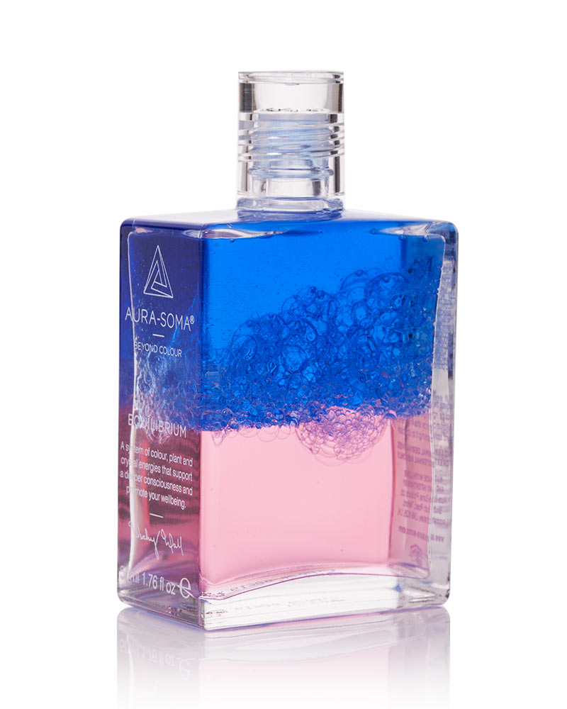 Aura-Soma Equilibrium B20 Sternenkind Aura-Soma Equilibrium Flasche B20 Name der Flasche: Sternenkind: Blau über Rosa: Eine zweischichtige Glasflasche mit klarem Deckel.