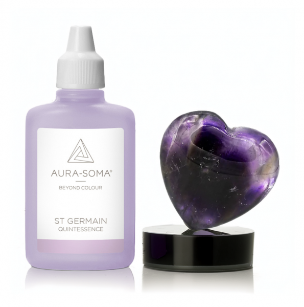 Set: Quintessenz Saint Germain + Gratis Amethyst Herz.