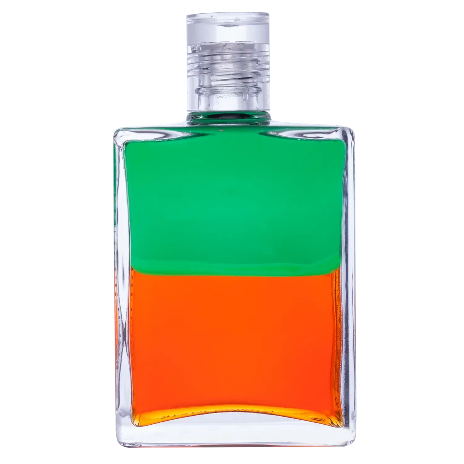 Aura-Soma Equilibrium Flasche B82 Calypso, Farbkombination Grün über Orange