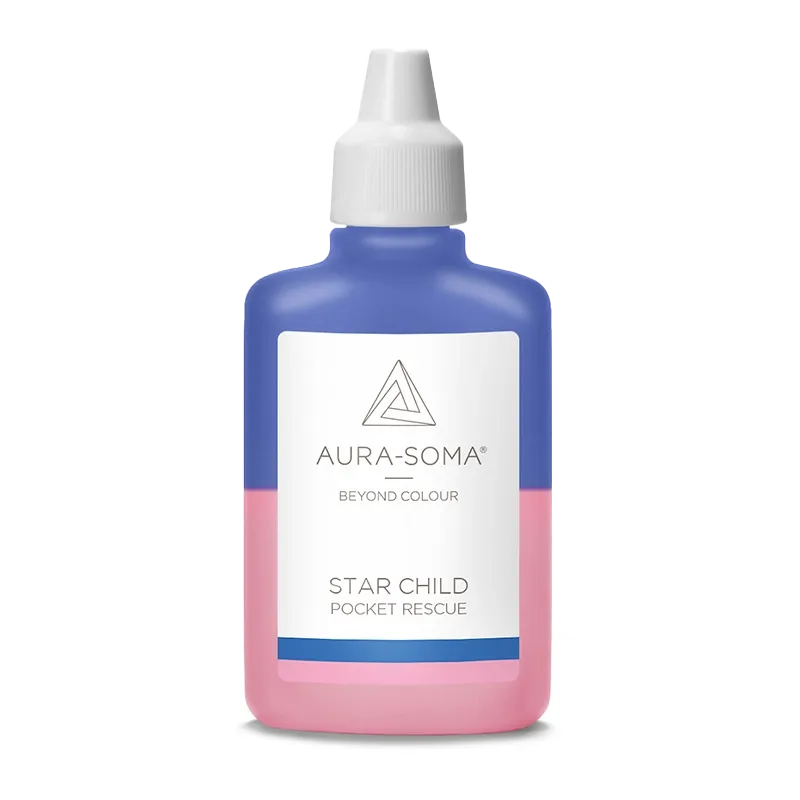 Aura-Soma Pocket Star Child Rescue mit der Farbkombination Blau über Rosa